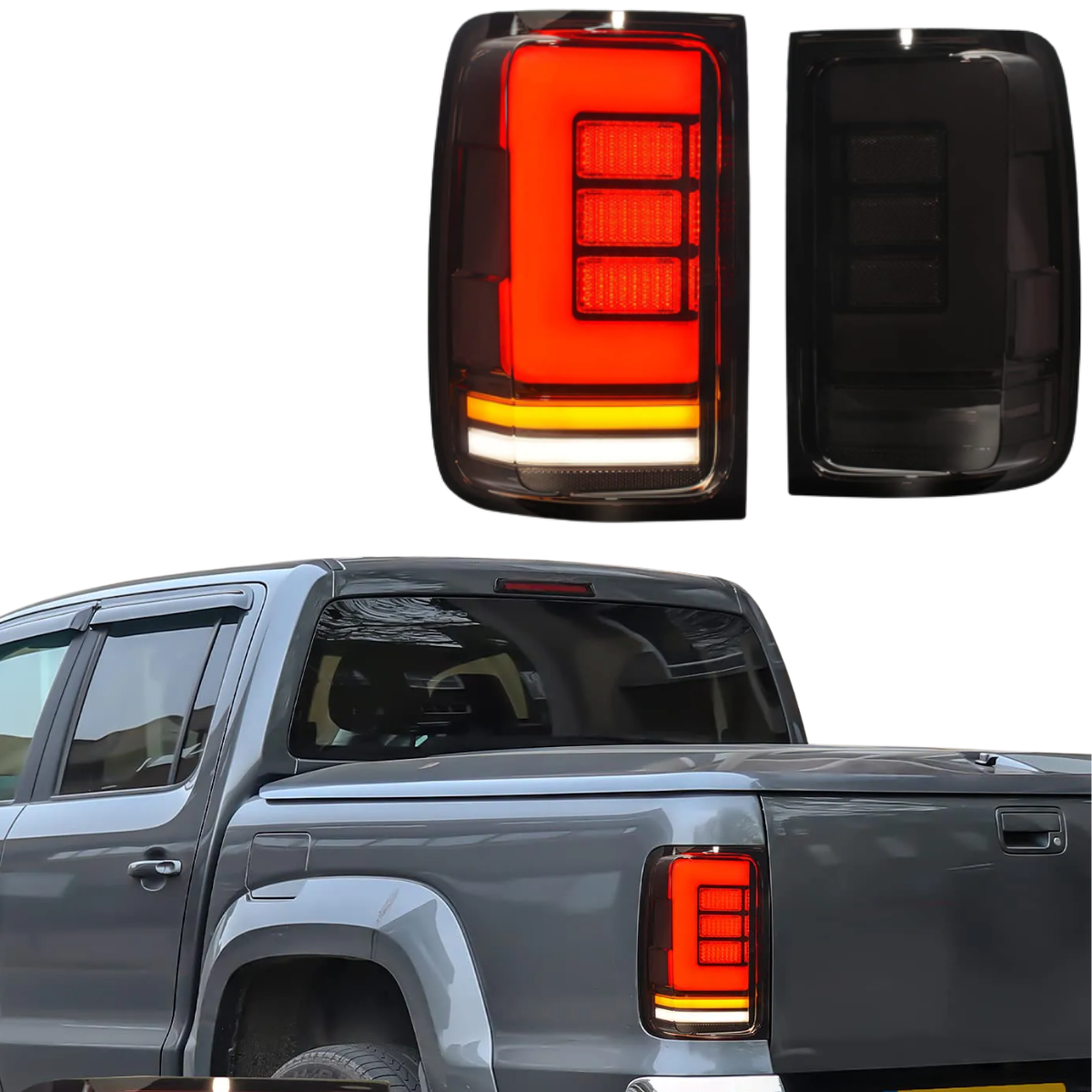 Par Lanterna Full LED Amarok Fumê Seta Sequencial 2010 a 2026