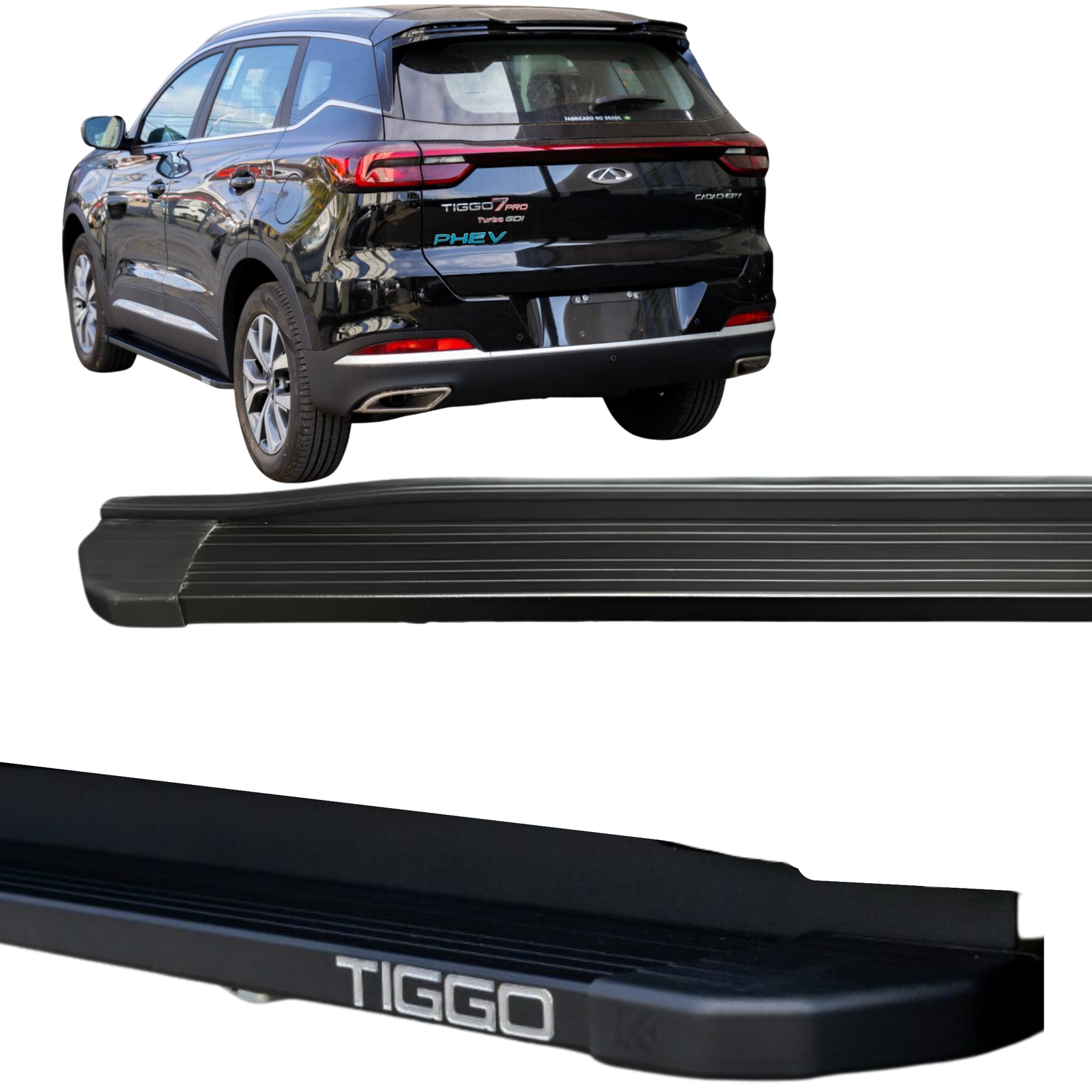 Estribo Alumínio Slim para Caoa Chery Tiggo 7 PHEV 2024 a 2026