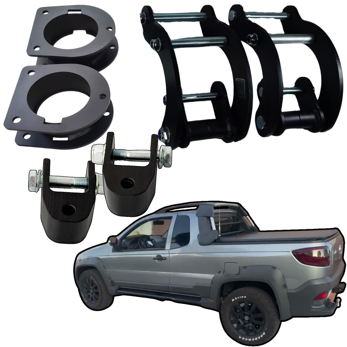 Kit Lift 2 Pol com Jumelos Fiat Strada 1998 a 2020