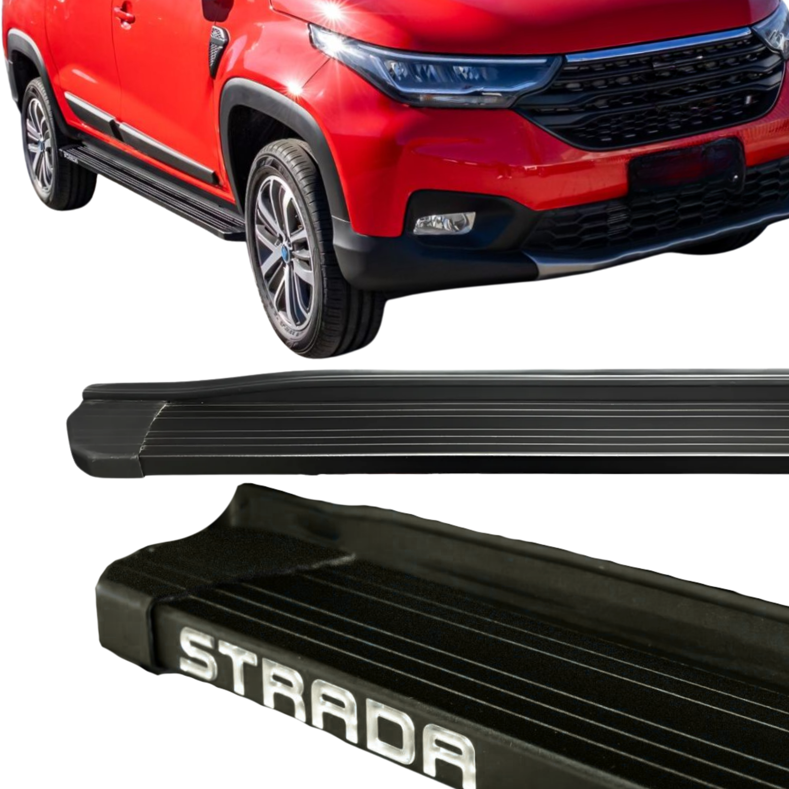 Estribo Alumínio Slim para Fiat Strada 2021 a 2026