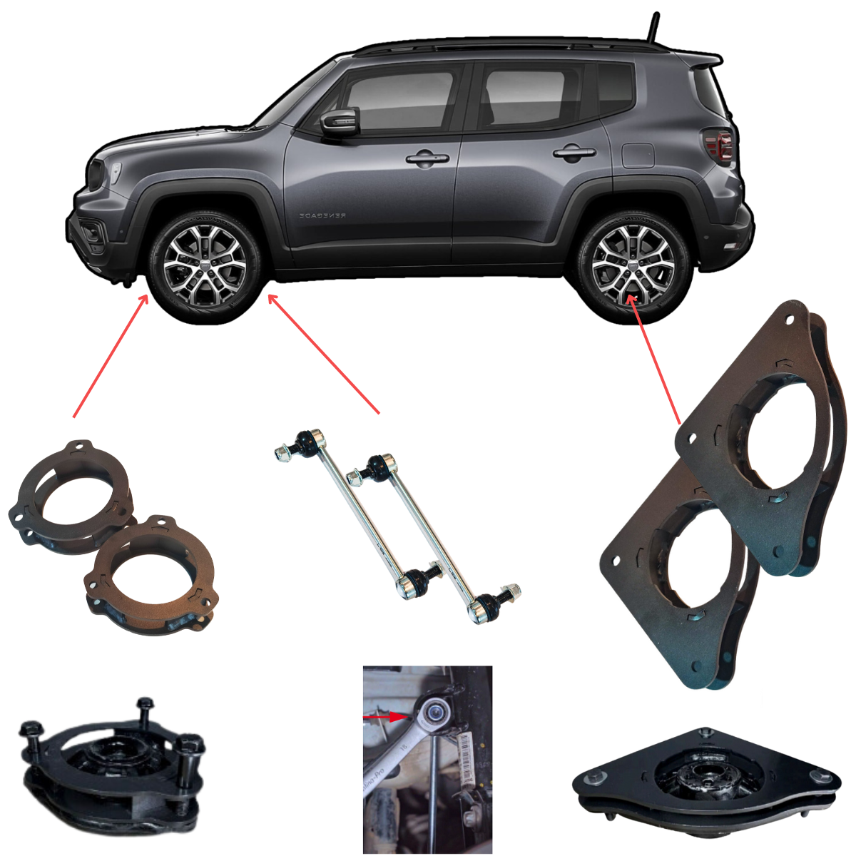 Kit Lift 2 Pol Jeep Compass Renegade Commander 2016 a 2024 - Imagem 10