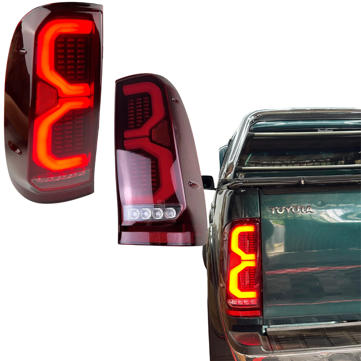Par Lanterna LED Hilux Vermelha 2005 a 2015