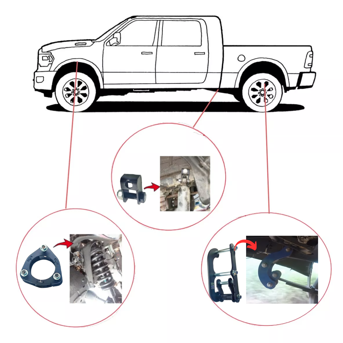 Kit Lift 2 Pol com Jumelos Nissan Frontier 2008 a 2016 - Imagem 8