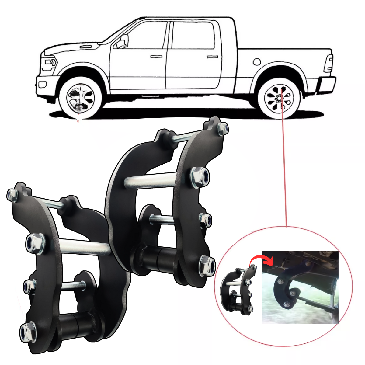 Jumelo Conforto e Altura 2 Pol Chevrolet S10 1995 a 2011 - Imagem 9