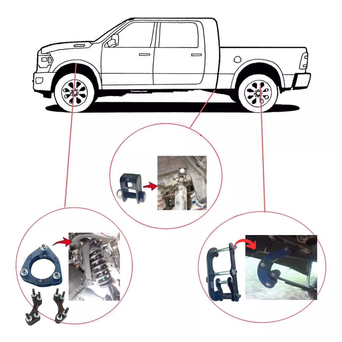 Kit Lift 2 Pol com Jumelos Chevrolet S10 2012 a 2024 - Imagem 9