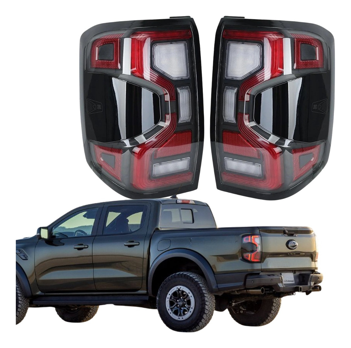 Kit Lanterna LED Modelo Raptor Ranger Fumê 2024 a 2026