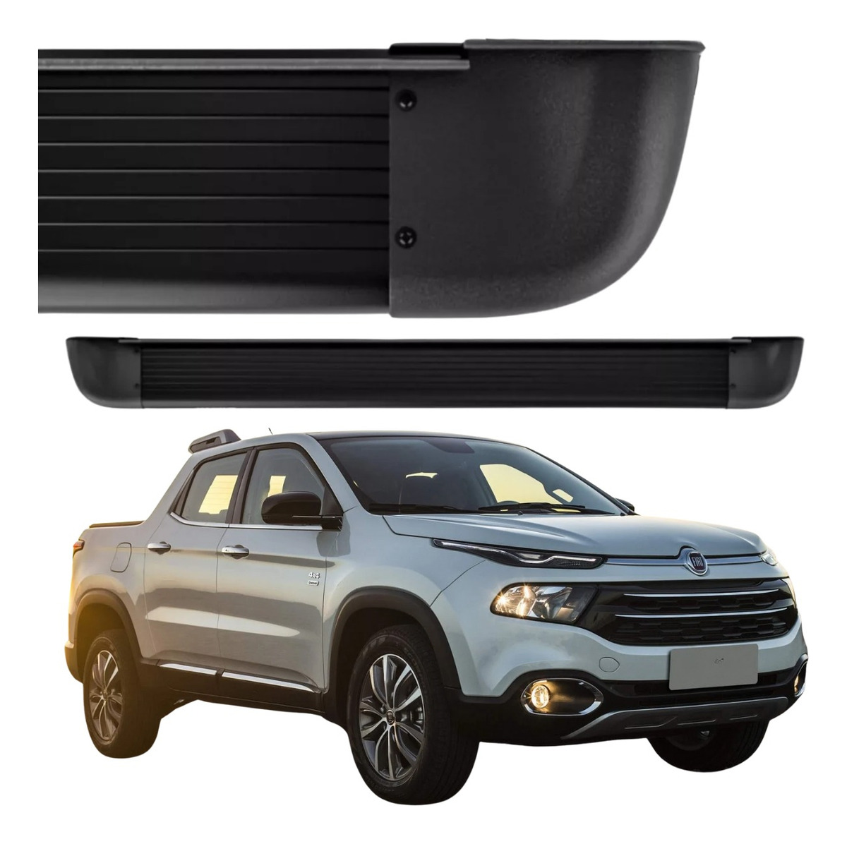 Estribo Alumínio Arredondado Fiat Toro 2016 A 2026