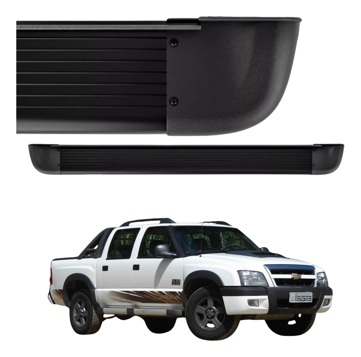 Estribo Alumínio Arredondado Chevrolet S-10 Cabine dupla 1997 A 2011