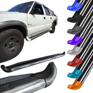 Estribo Personalizado em Aço Chevrolet S10 Cabine Dupla 1997 A 2011 Com Alargadores