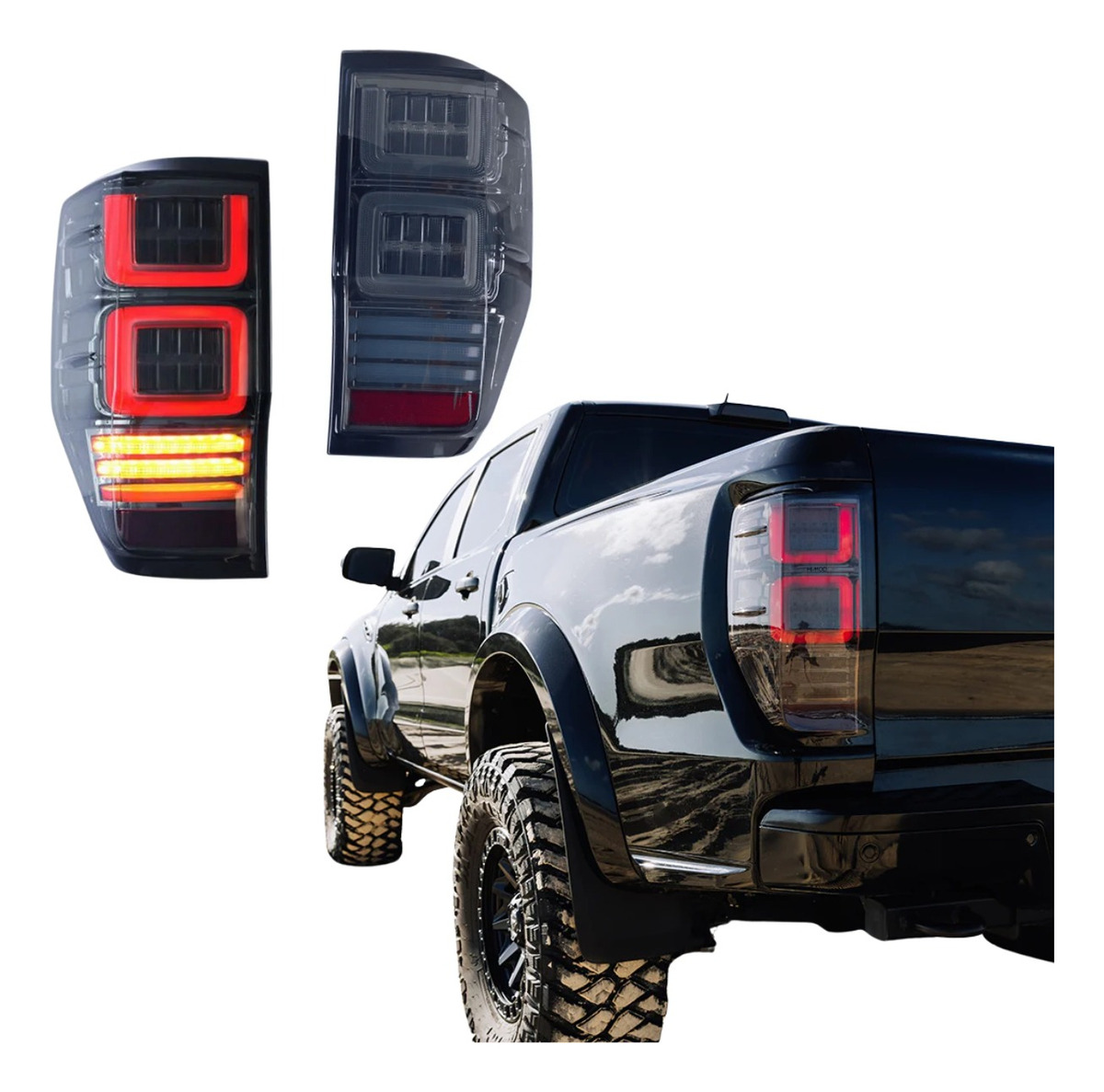 Kit Lanterna LED Ranger Raptor Mod 2 Fumê 2013 a 2023