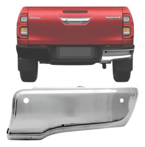 Ponteira Aço Para-choque Traseiro Hilux 2016 A 2025 LD Com Furo De Sensor