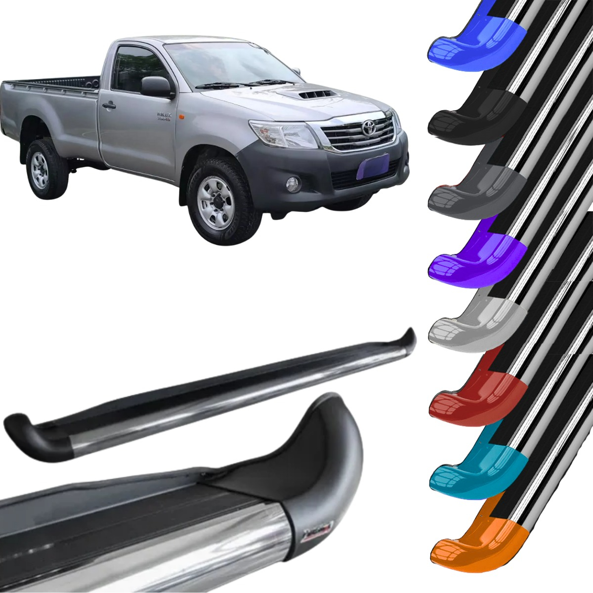 Estribo Personalizado em Aço Toyota Hilux Cabine Simples 2005 A 2015