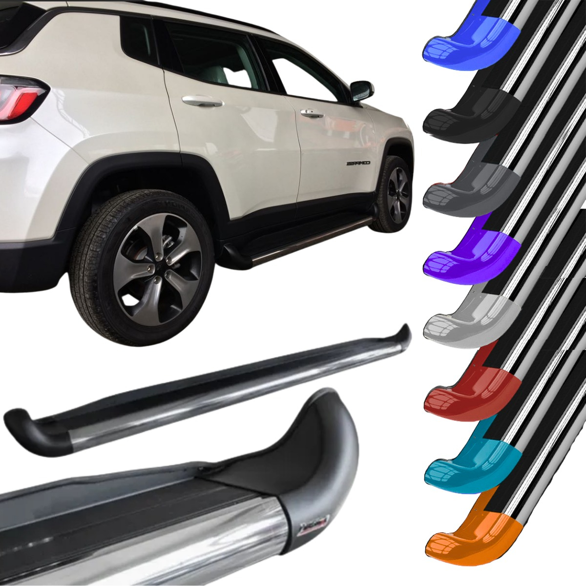 Estribo Personalizado em Aço Jeep Compass 2017 A 2026