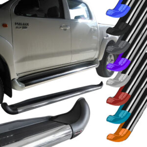 Estribo Personalizado em Aço Toyota Hilux Cabine Dupla 2005 A 2015 Com Alargadores