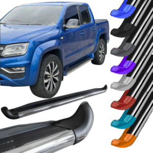 Estribo Personalizado em Aço Volkswagen Amarok Cabine Dupla 2010 A 2026 Com Alargadores De Paralamas