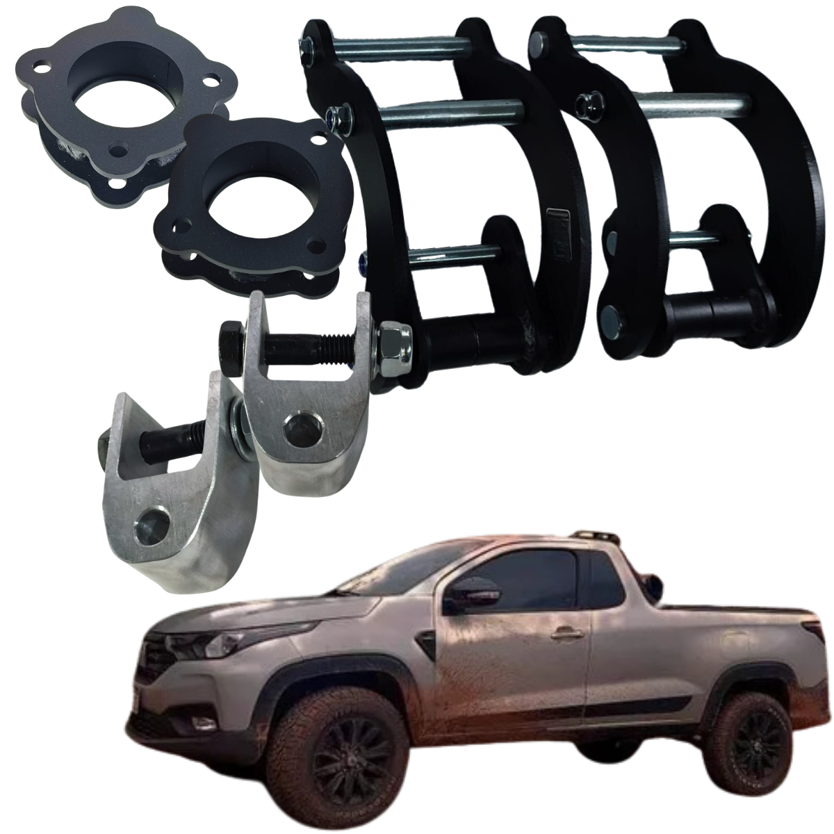 Kit Lift 2 Pol com Jumelos Fiat Strada 2021 a 2024