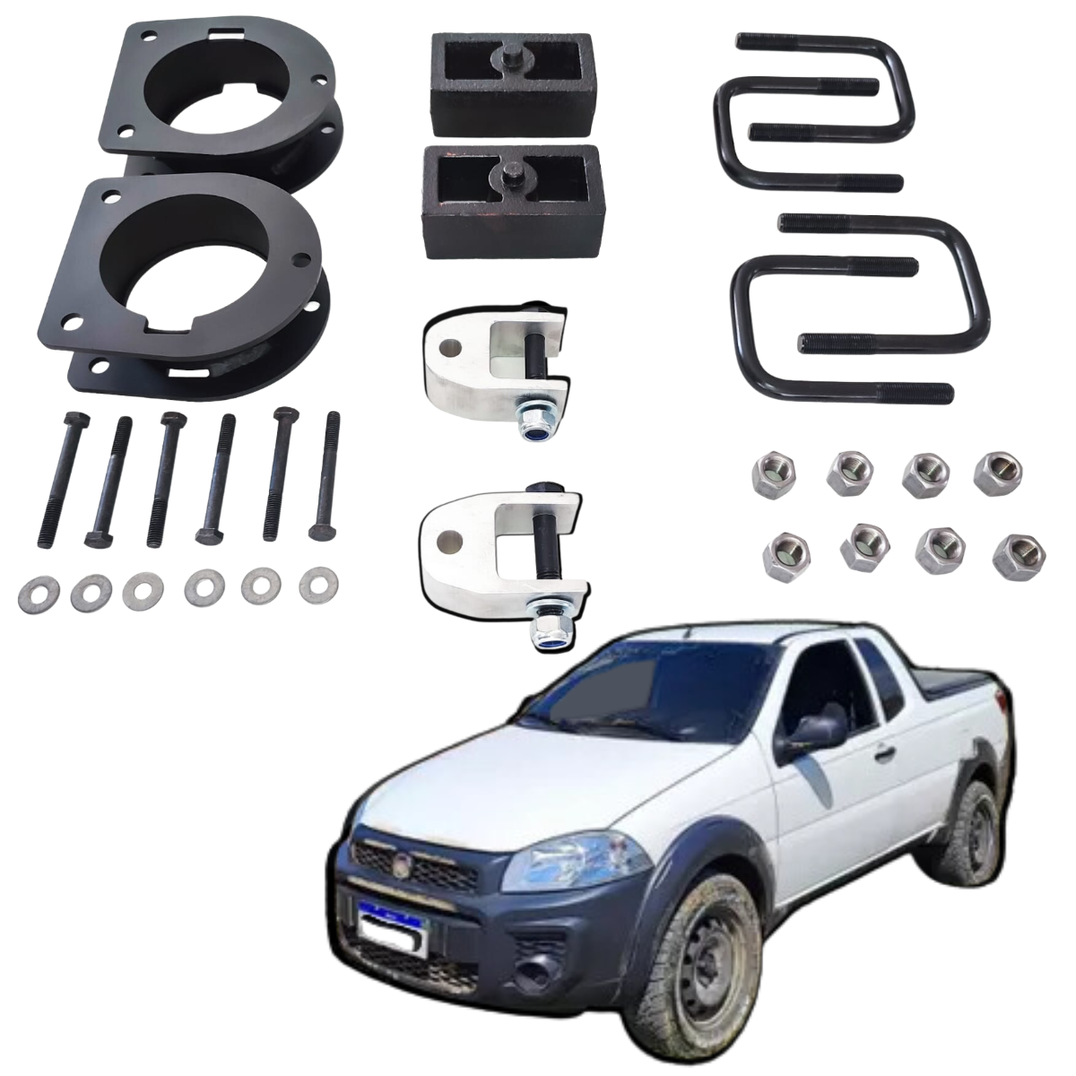 Kit Lift 2 Pol Fiat Strada 1998 a 2020