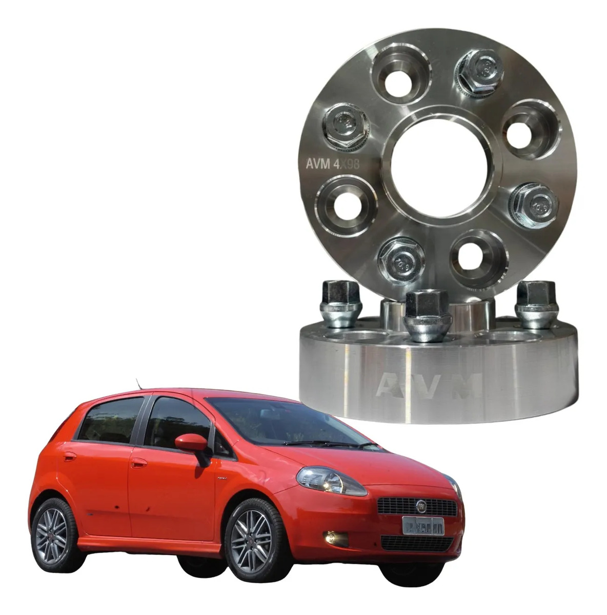 Espaçador de Rodas AVM 31,75 mm para Fiat Punto 2007 a 2017 | Par