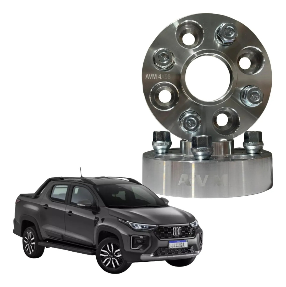 Espaçador de Rodas AVM 31,75 mm para Fiat Strada 1998 a 2026 | Par
