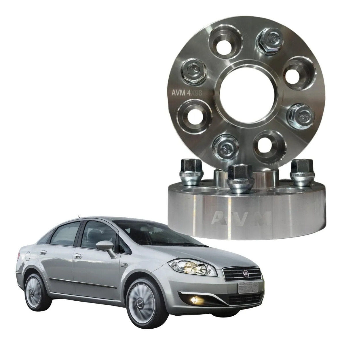Espaçador de Rodas AVM 31,75 mm para Fiat Linea 2008 a 2016 | Par