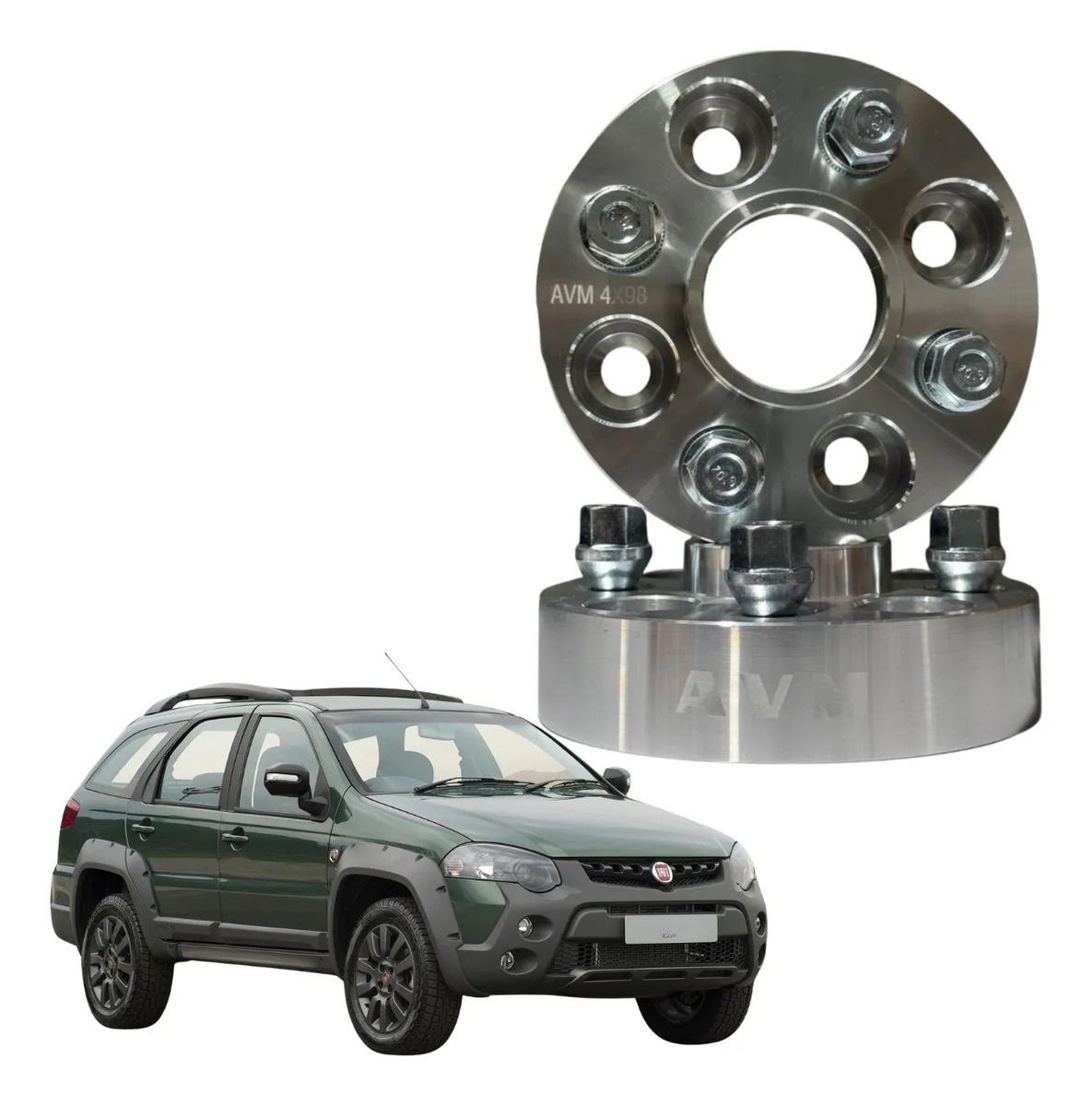 Espaçador de Rodas AVM 31,75 mm para Fiat Palio Weekend 1997 a 2020 | Par