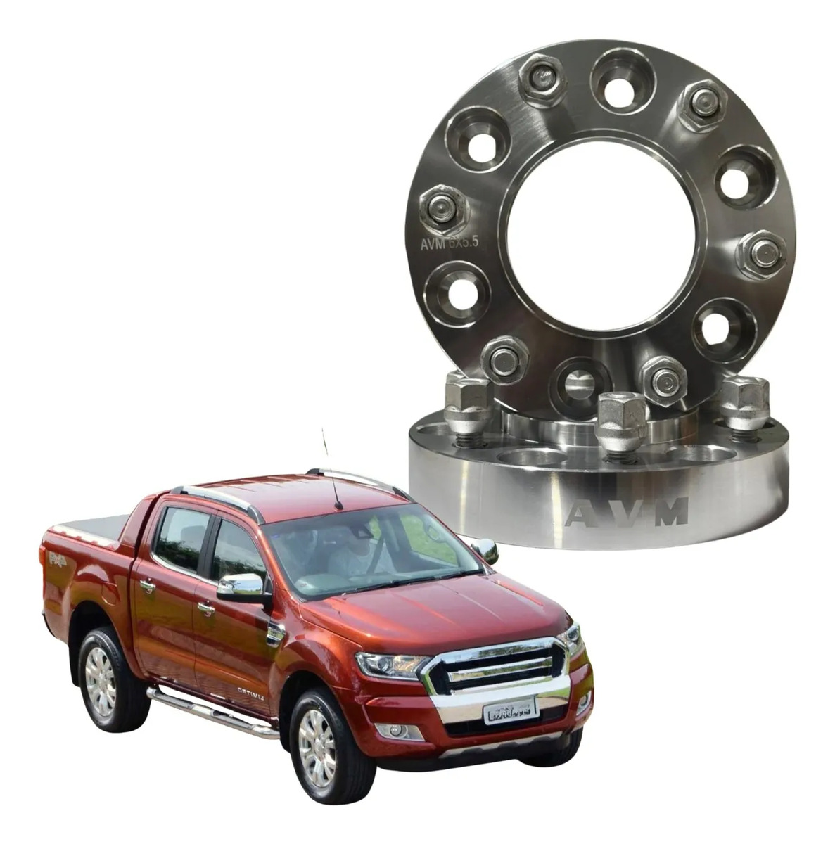 Espaçador de Rodas AVM 31,75 mm para Ford Ranger 2013 a 2026 | Par