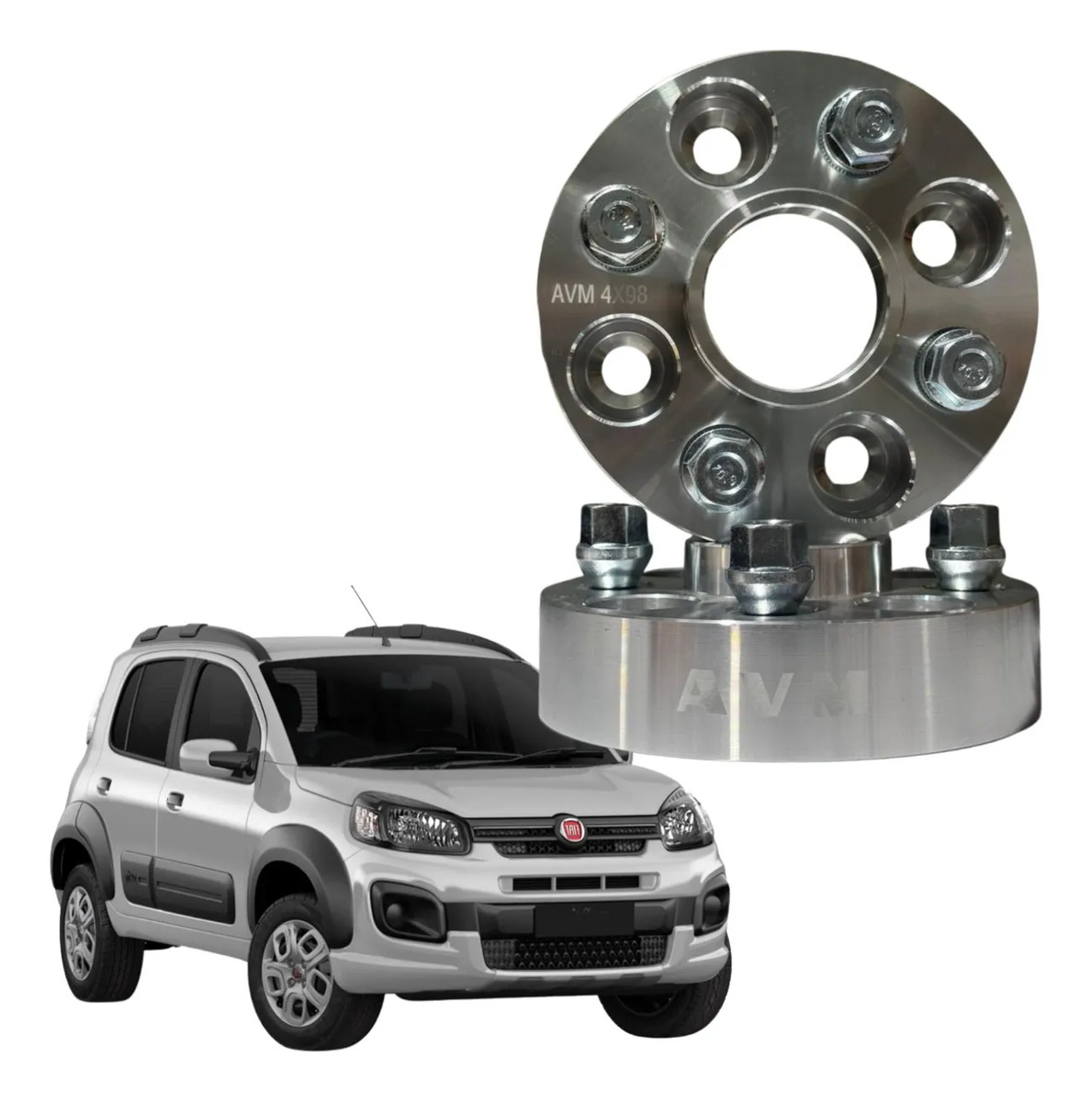 Espaçador de Rodas AVM 31,75 mm para Fiat Uno 1984 a 2021 | Par