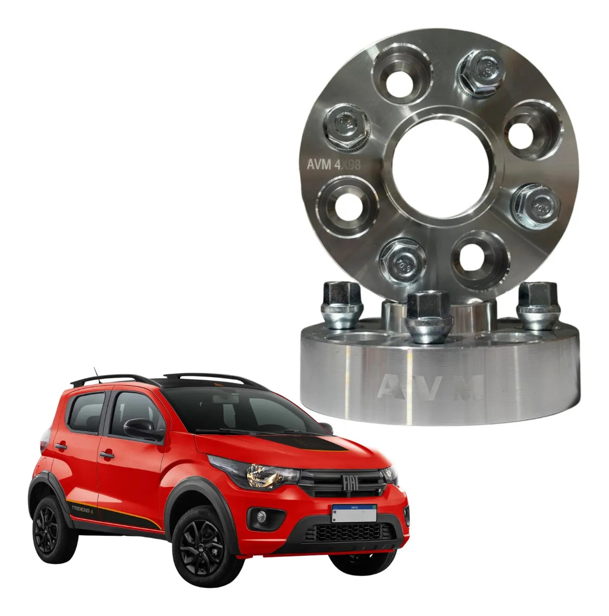 Espaçador de Rodas AVM 31,75 mm para Fiat Mobi 2016 a 2026 | Par
